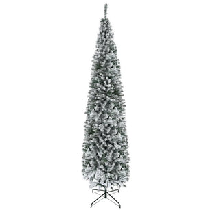 9ft Flocked Christmas Tree with Faux Snow