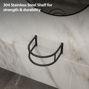 Wall Mounted Bathroom Sink With Towel Bar And Faucet - White / Black