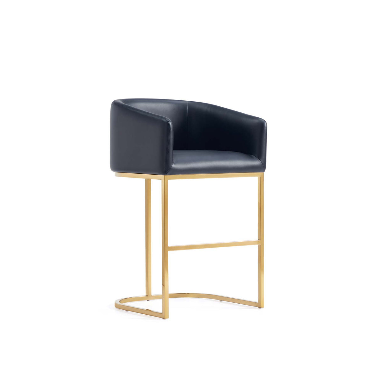 Mid-Century Modern Stool With Steel Base