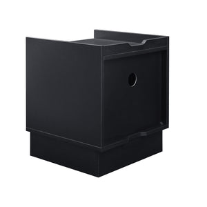 Mid Century Modern Nightstand with Charging Station and LED Lights
