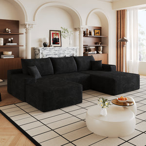 107" Cloud Sectional Sofa with Ottoman