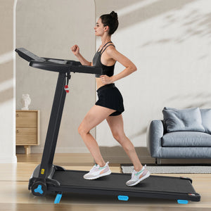 Folding Treadmills For Home Small, 3.0Hp Portable, 10Mph Walking Pad With Incline, Bluetooth, Heart Rate Sensors, Charge Station - Black