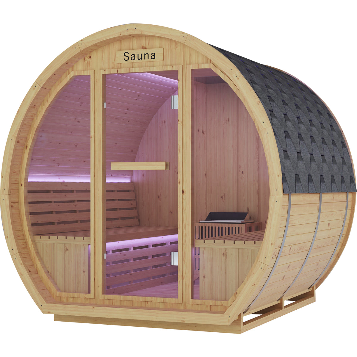 9000W 240V Finnish Carbonized Spruce 4-6 Person Outdoor Sauna Room