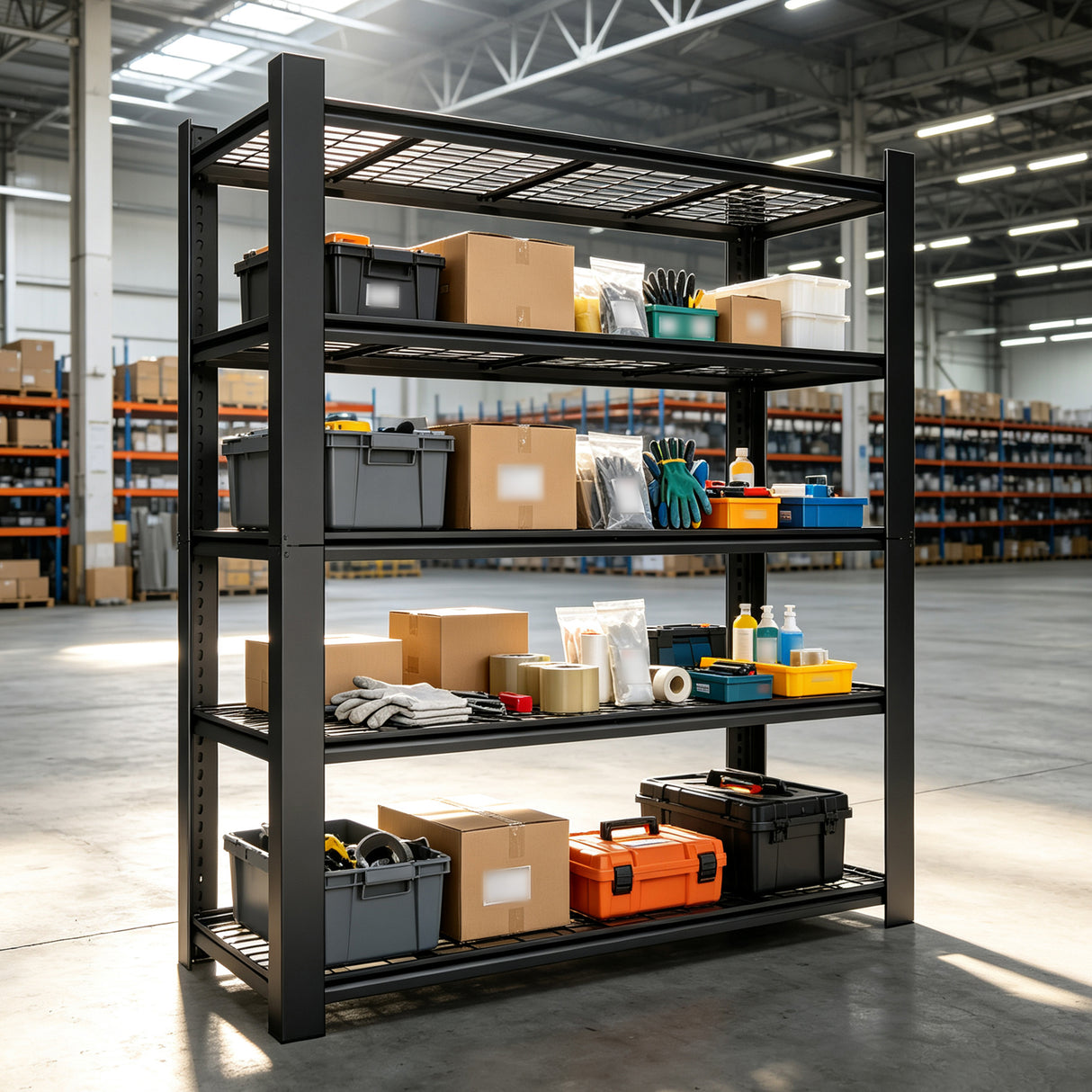 72"H 5-Tier Adjustable Heavy Duty Shelving Metal Mesh Storage Rack (3000 Lbs Loading Capacity) - Metal Shelf Organizer for Pantry, Garage, Kitchen - 60"W*23.6"D*72"H -
