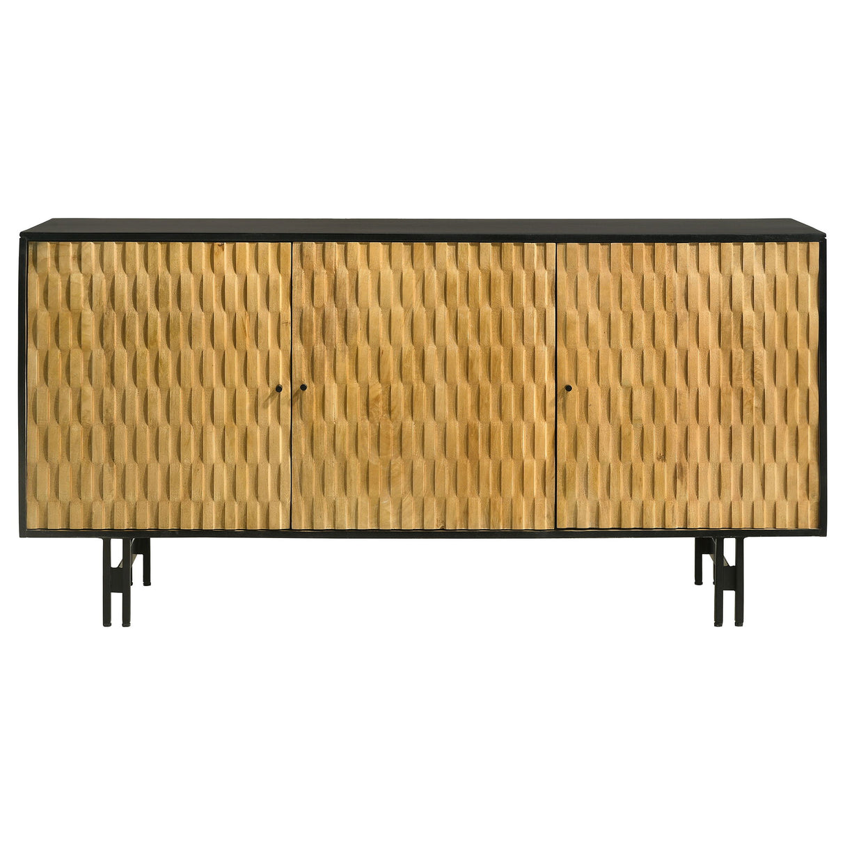Madrid - 3 Door Accent Cabinet Doors - Natural / Black