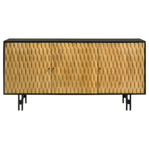 Madrid - 3 Door Accent Cabinet Doors - Natural / Black