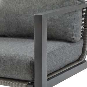 Modern Lounge Chair With Rope Accents And Cushions