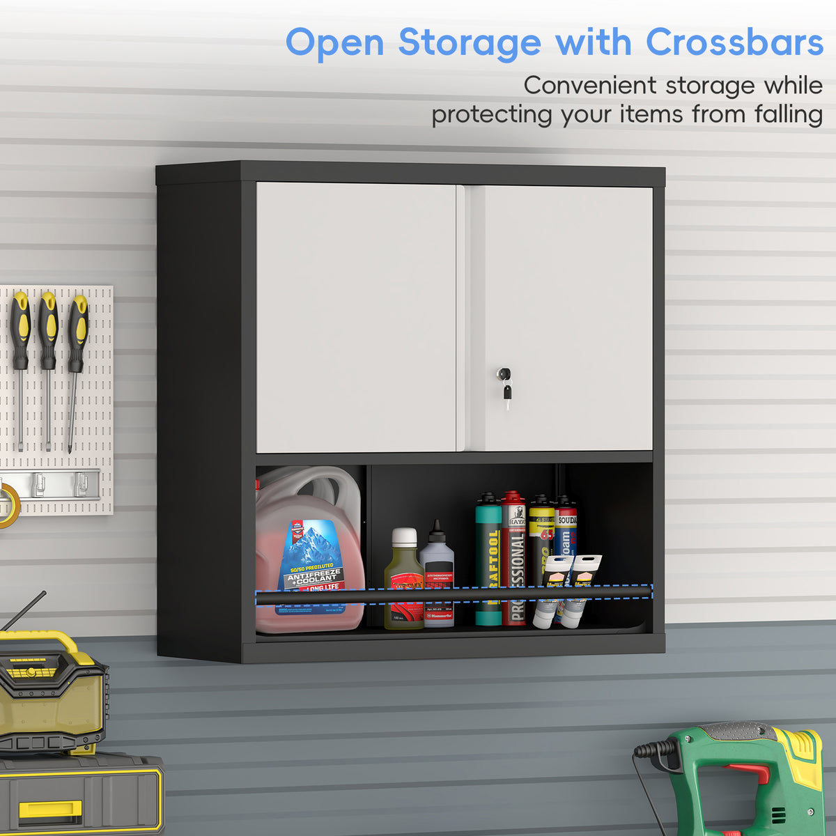 Metal Adjustable 2 Doors Storage Cabinet