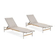 Hargrove - Outdoor Patio Aluminum Chaise Lounge (Set of 2) - Natural / Silver - Best Buy Furniture