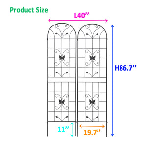 2 Pack Metal Garden Trellis 86.7" x 19.7"