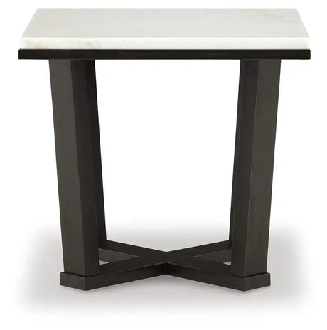 Fostead - Square End Table - White / Espresso - Best Buy Furniture