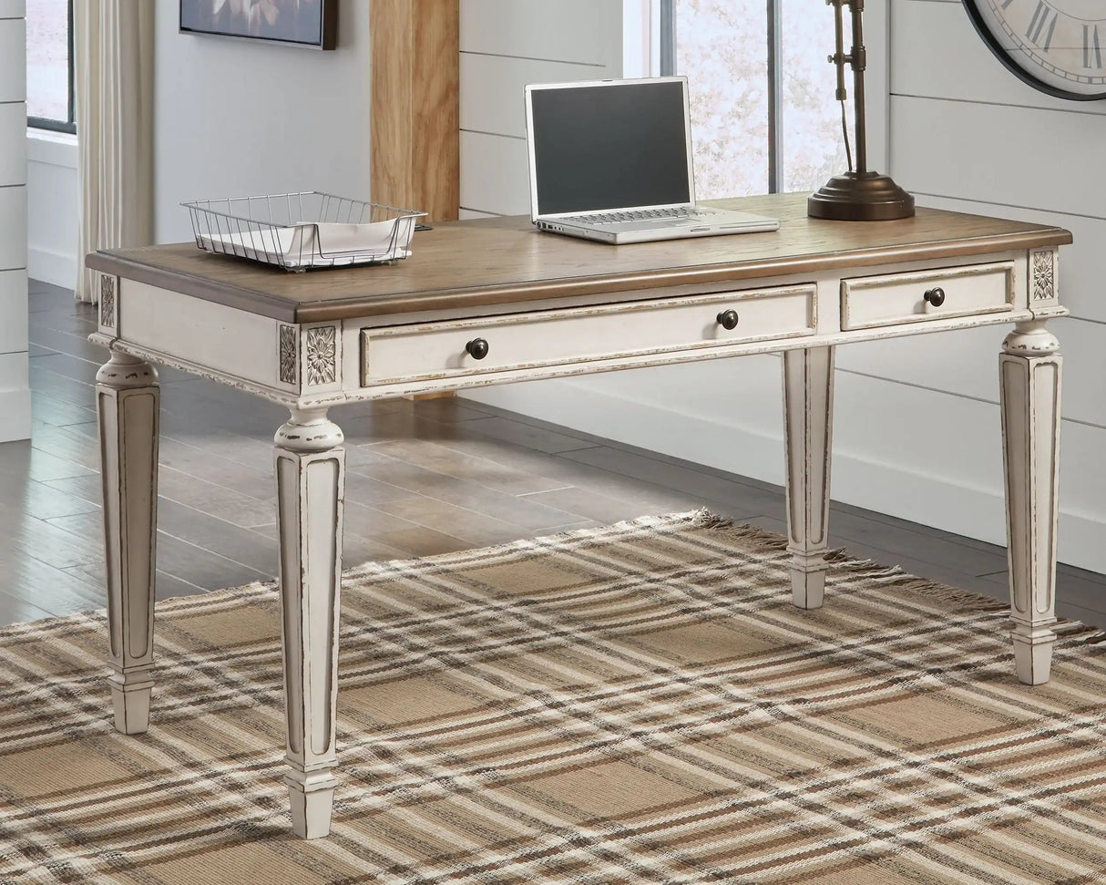 Realyn - Home Office Desk - Light Brown - Best Buy Furniture