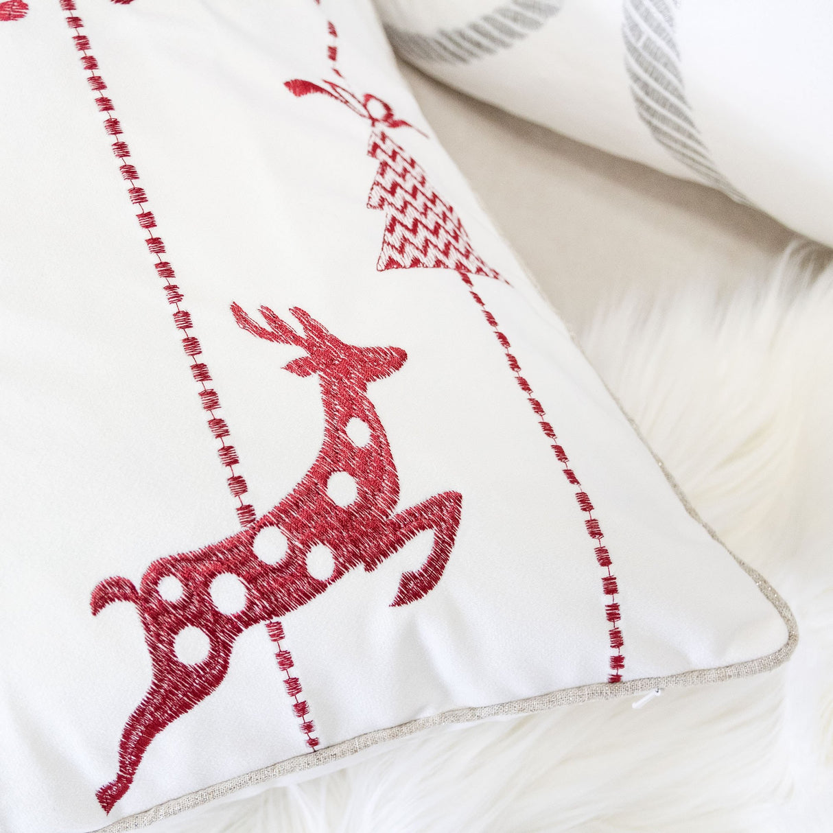 White Christmas Throw Pillow 20x20