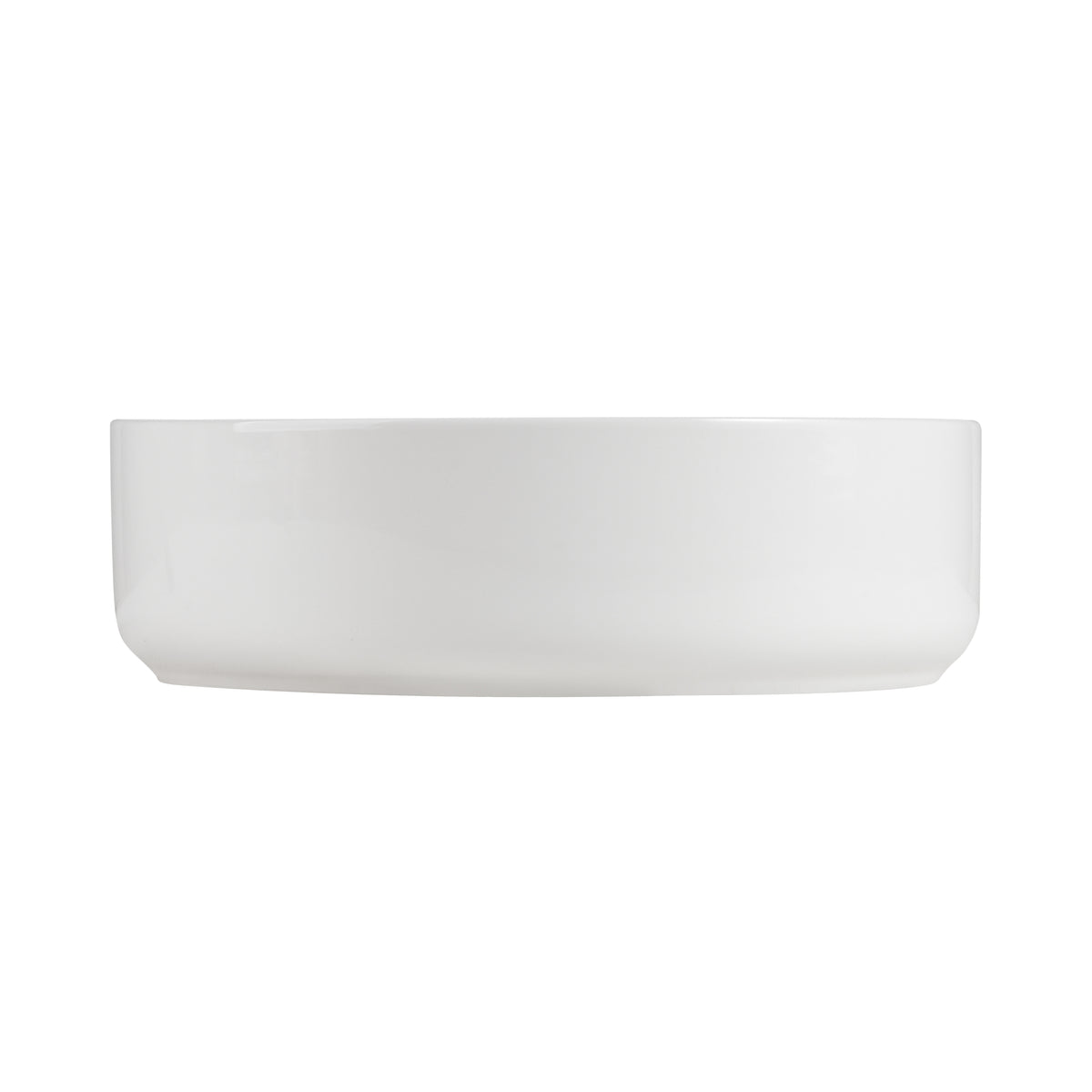 Integrated White Ceramic Basin, 15.56-Inch Round, Gloss Finish