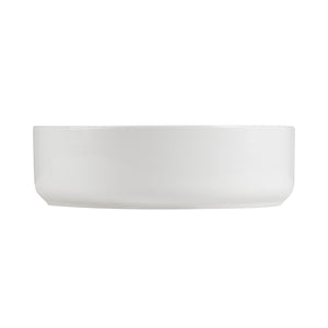 Integrated White Ceramic Basin, 15.56-Inch Round, Gloss Finish