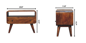 Mini Curved Media Unit - Chestnut