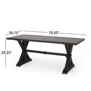 Outdoor Aluminium Dining Table, Antique Matte