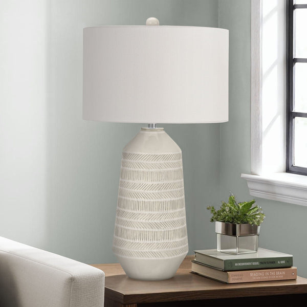 Contemporary Lighting, Table Lamp, Ceramic - Cream - Best Buy Furniture