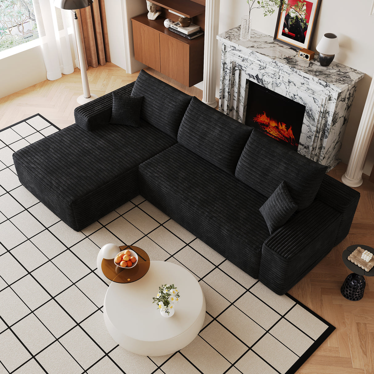 107" Cloud Sectional Couch with L-Shape Chaise