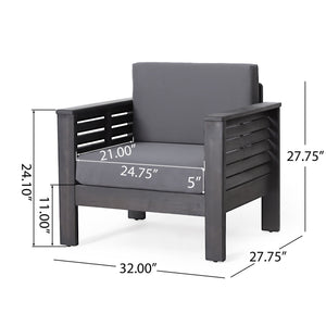 Slat Design Club Chairs With Cushions