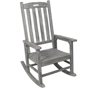 Oversized Porch Rocker Chair With Wide Seat And Tall Backrest