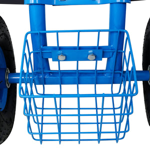 Rolling Garden Scooter Cart Seat With Wheels, 360 Swivel Seat, Tool Tray