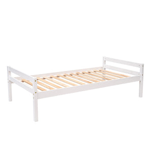 Loft Bed With Stand Alone Bed, Storage Staircase, Desk, Shelves, And Drawers