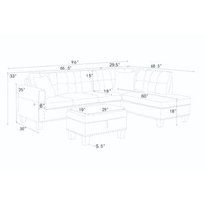 Camden - Power Sectional Sofa With Storage Ottoman And Built In Charging Ports - Gray