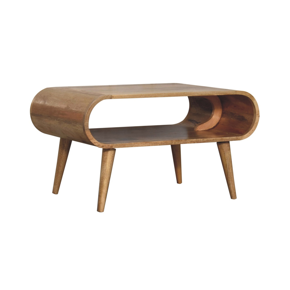 Solid Wood Open Oak-ish Coffee Table, Nordic Legs