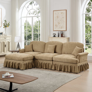 Mid Century Three Seater Modular L Shaped Sectional Couch