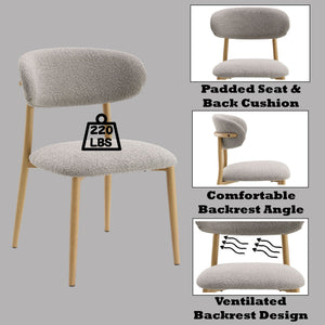 Kacey - Boucle Side Chair (Set of 2) - Gray - Best Buy Furniture