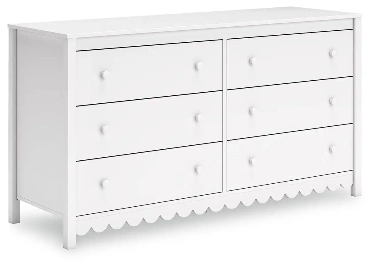 Hallityn - Six Drawer Dresser - White - Best Buy Furniture