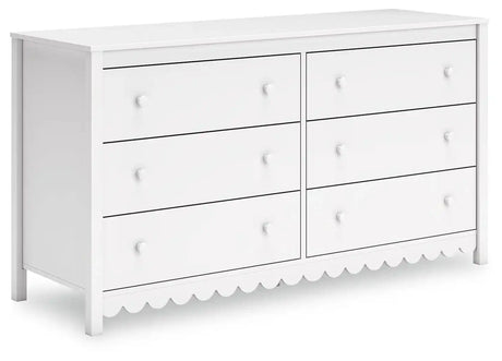 Hallityn - Six Drawer Dresser - White - Best Buy Furniture