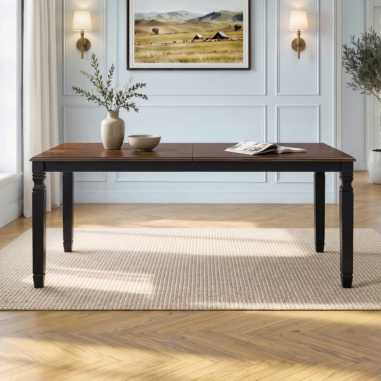 59"-77" Extendable Dining Table for 4–6 People
