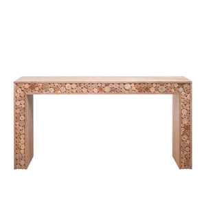 Rustic Wood Console Table With Natural Log Accents, Entryway Table, Narrow Sofa Table, Hallway Accent Table, Modern Farmhouse Style - Natural