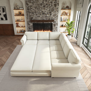 118" L-Shaped Convertible Sofa Bed