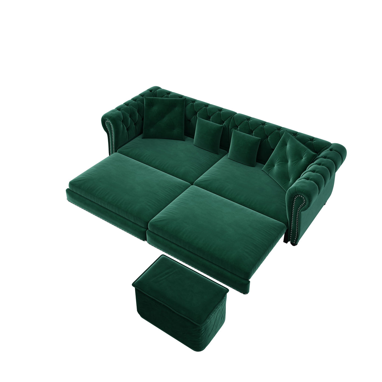 3 In 1 Pull Out Convertible Sleeper Sofa Bed, King Size, Chaise Lounge