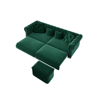 3 In 1 Pull Out Convertible Sleeper Sofa Bed, King Size, Chaise Lounge