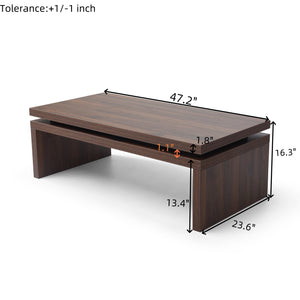 Wood Coffee Table - Mid Century Modern Farmhouse Wooden Coffee Tables