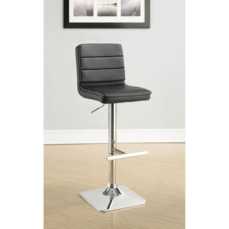 Adjustable Tufted Bar Stool (Set of 2) - Black