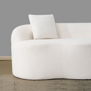 Curved Loveseat Sofa With Round Armrest