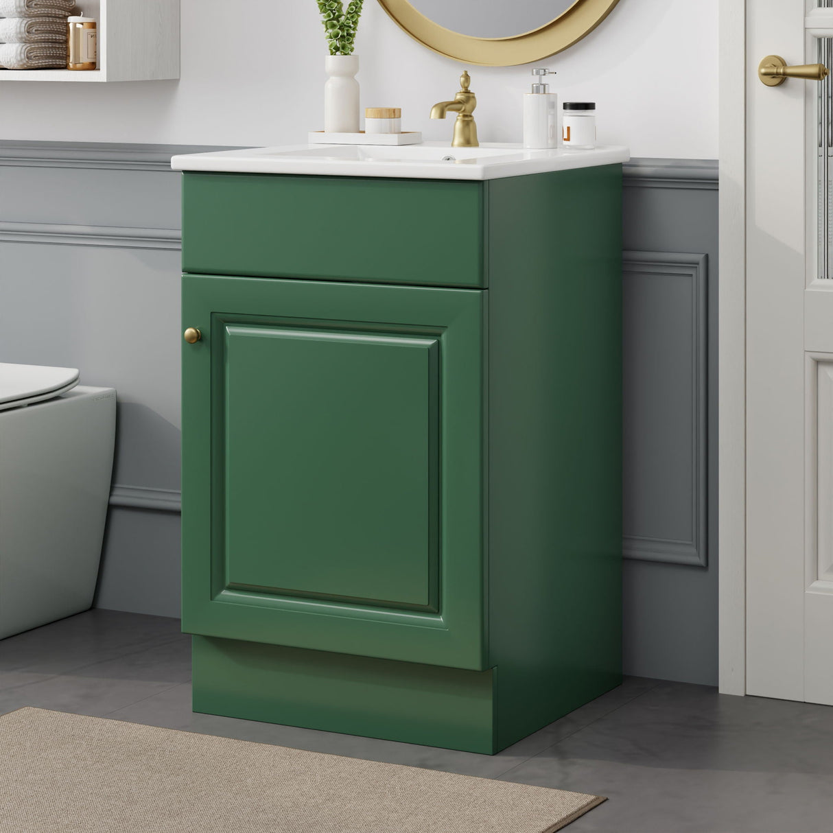 Bathroom Vanity With Sink, Cabinet With Adjustable Shelf - Best Buy Furniture
