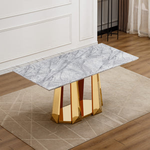Marble Dining Table for 6 People