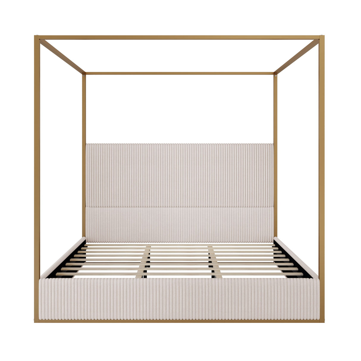 Luxury Canopy Bed With Upholstered Headboard