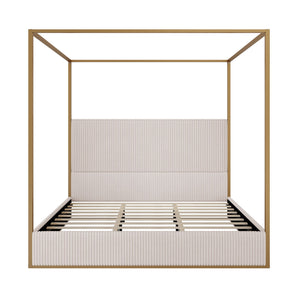 Luxury Canopy Bed With Upholstered Headboard