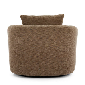 360° Swivel Barrel Sofa Chair With Throw Pillow, Upholstered Accent Chair