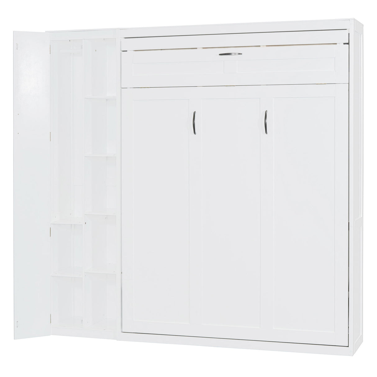 Murphy Wall Bed With Shelves, Wardrobe And LED Lights