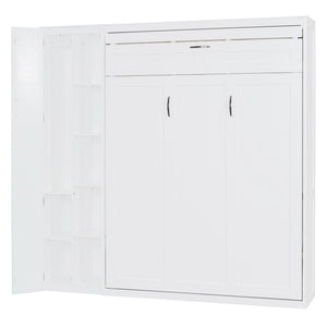 Murphy Wall Bed With Shelves, Wardrobe And LED Lights