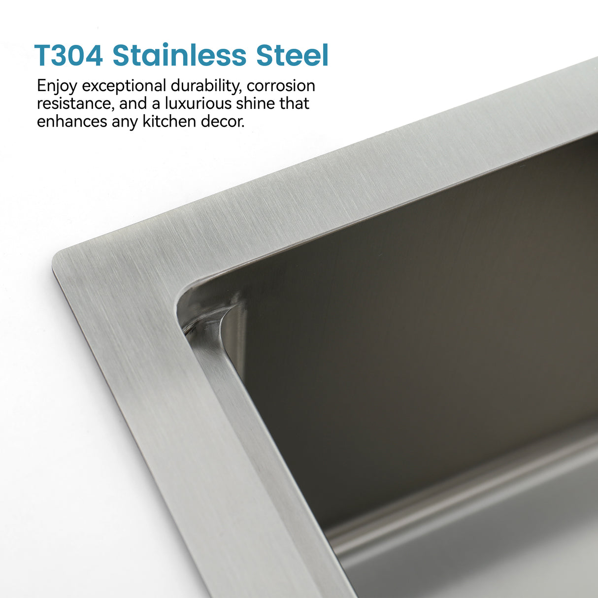 Stainless Steel Kitchen Sink, 36"x22" Single Bowl, Overmount, Brushed