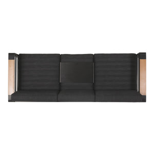 Giovanna - 3 Seater Sofa With Aluminum Frame And Water Repellence Cushions - Black